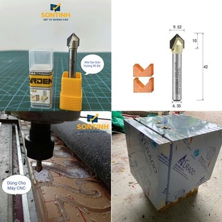 Dao Soi Alu Quả Đào CNC Adren Chữ V, Cắt Đứt, Soi Rãnh Tròn Tạo Biên Dạng Gia Công Tấm Nhôm, Gỗ Công Nghiệp 8mm, 10mm