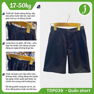 Quần Short Kaki Học Sinh Nam Dáng Đứng – TDP039 | Lưng Thun Sau, Vải Kaki Mềm Đẹp
