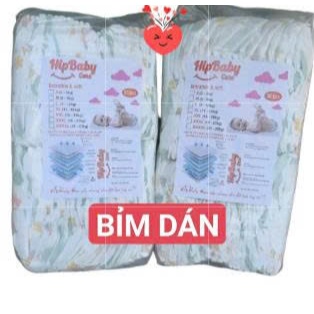 Bỉm DÁN 2 bịch  100 miếng  Hipbaby -care cho bé mát tả  bỉm    Cho Bé