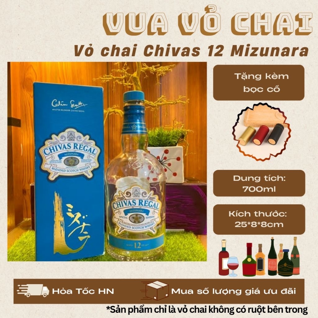 VỎ CHAI CHIVAS12 MIZUNARA, NHẬT BẢN
