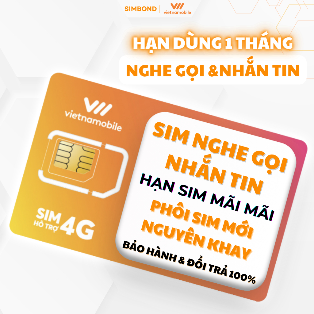 Sim 0đ Vietnamobile hạn sử dụng 1 tháng, trắng sạch, nhận cuộc gọi và tin nhắn rõ ràng, dễ thao tác