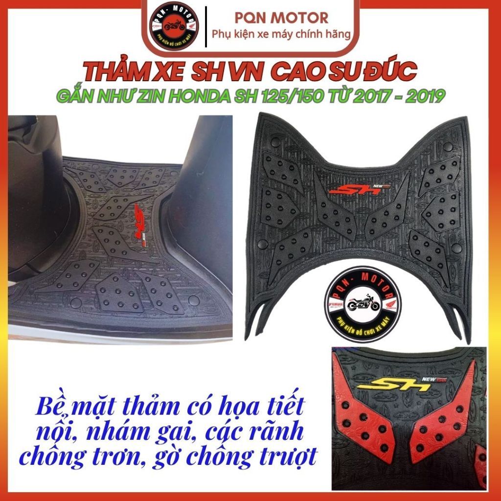 Thảm Để Chân SH 2017- SH2019 Cao Su Đúc Chống Trượt Chống Bám Bụi Gắn Chuẩn Form Xe SH Đẹp Bền