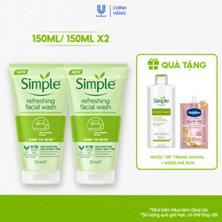 [Live] Tuýp lẻ/ Combo 2 sữa rửa mặt Simple lành tính và hiệu quả cho mọi loại da 150ml, 150mlx2