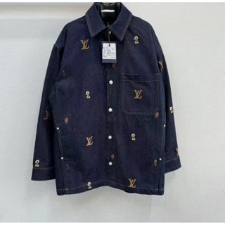 [Hight Quality] - Áo Jacket - Demin Jacket Xanh Embroiderd Sơn Tùng Thêu 2 Mặt Form Over - Chuẩn Hàng QC Loại 1