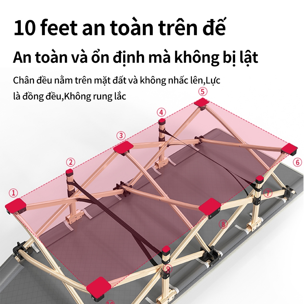 Giường xếp văn phòng, giường xếp văn phòng ngủ trưa gấp gọn 67x190cm, khung thép chắc chắn - FU36G | BigBuy360 - bigbuy360.vn