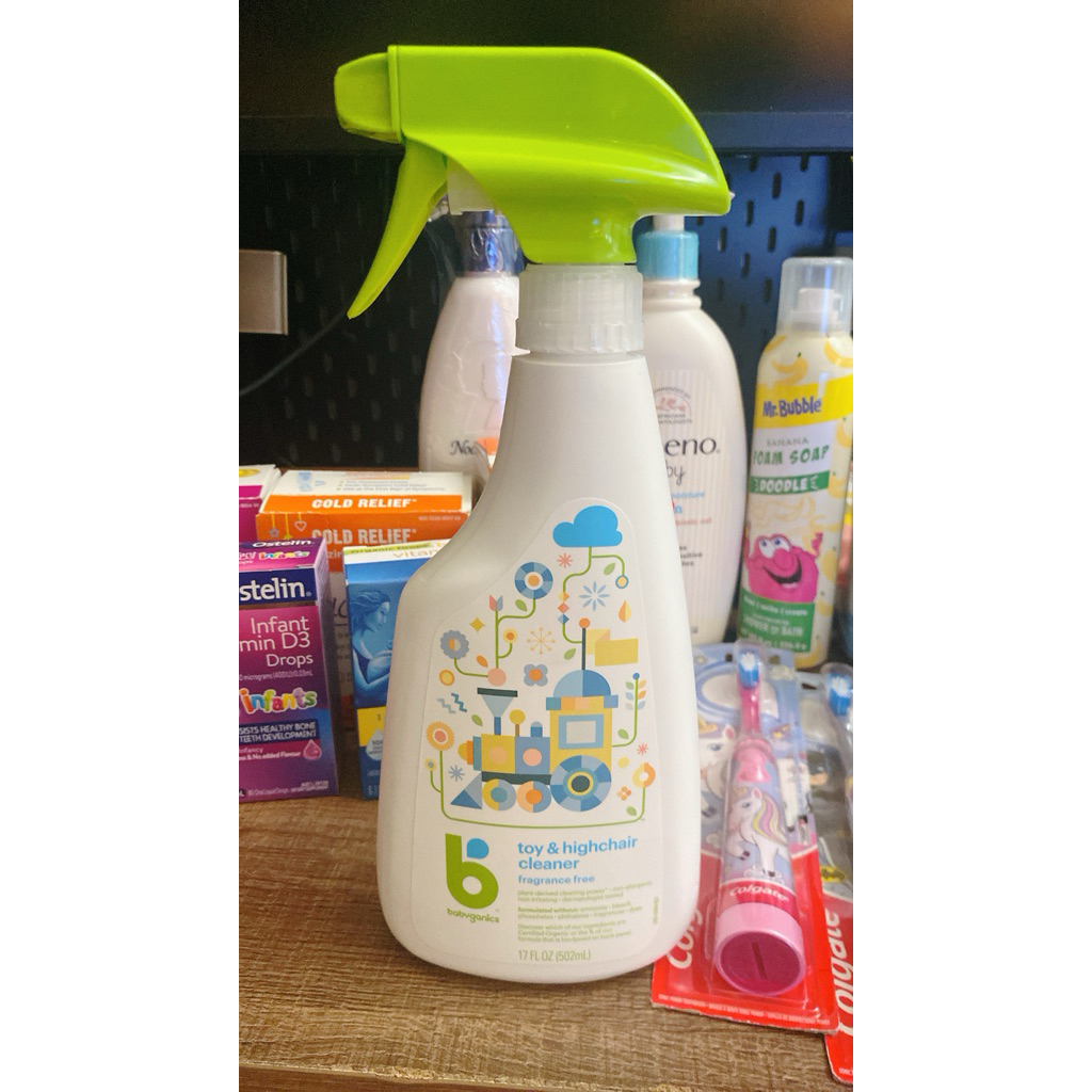 Chai xịt diẹt khuẩn vệ sinh đồ chơi, ghế ăn hữu cơ Babyganics cho bé 502ml