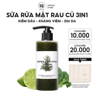 [CHÍNH HÃNG] Sữa Rửa Mặt Rau Củ Thải Độc Da, Kiểm Soát Dầu WONDER BATH Super Vegitoks Cleanser 300ml