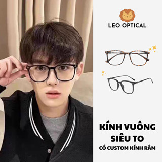 Kính mắt vuông to khổng lồ có charm mặt to chống ánh sáng xanh LEO OPTICAL 86019