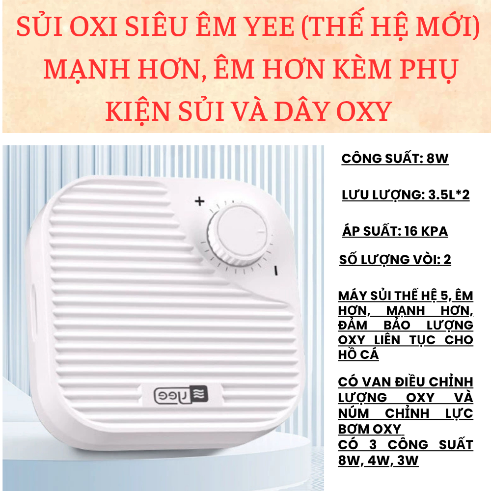 Máy Sủi Oxy 2 vòi YEE | Máy Sủi Oxy 2 vòi | Công suất cao, Chạy êm