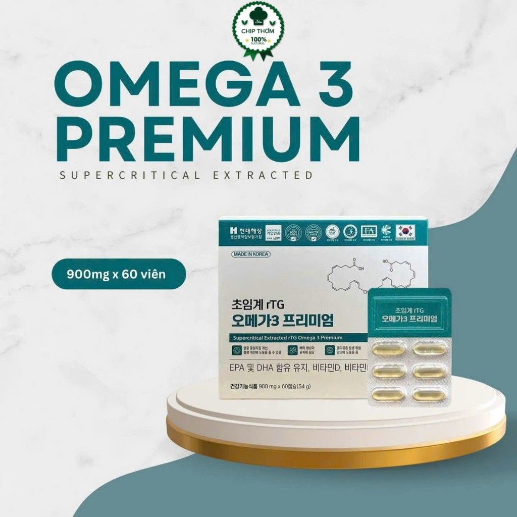 Viên uống Supercritical Extracted rTG Omega 3 Premium-Omega 3 cao cấp, Chuẩn sạch, Hấp thu vượt trội