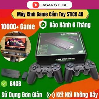 Máy Chơi Game Cầm Tay STICK 4K V2 PRO HDMI 64Gb Sẵn 15000 Game, Tay Cầm Chơi Game Kết Nối Không Dây