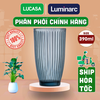 Ly Thủy Tinh Cường Lực Luminarc Ricky Line Grey 390ml - Ly Cao L8682 | Phân Phối Chính Hãng