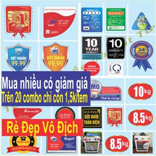 1 COMBO = 10 TEM. Keo sẳn lột dán, Tem dán trang trí tủ lạnh, máy giặt, máy lạnh