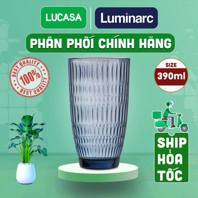 Bộ 6 Ly Thủy Tinh Cường Lực Luminarc Ricky Dew Grey 390ml - Ly Cao BOL8685 | Phân Phối Chính Hãng