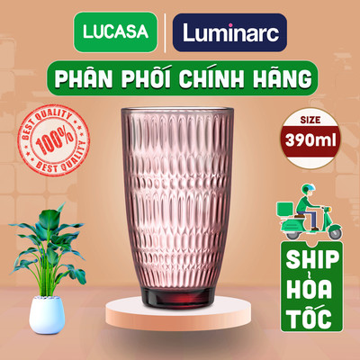 Ly Thủy Tinh Cường Lực Luminarc Ricky Dew Pink 390ml - Ly Cao L8691 | Phân Phối Chính Hãng