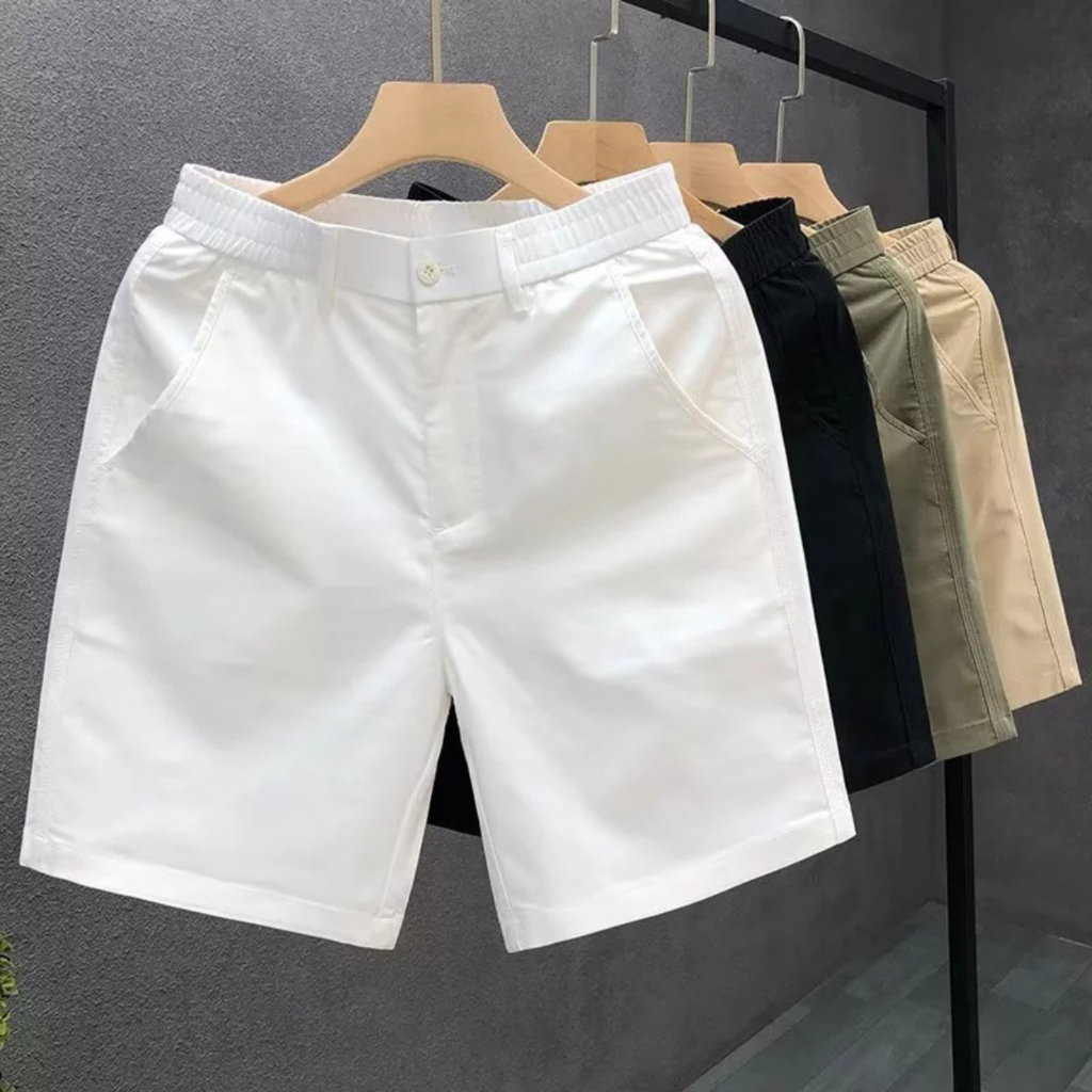 QUẦN SHORT KAKI QUẦN ĐÙI NAM GIÓ MEN&BASIC Cạp Nửa Chun Dáng Trẻ Trung Vải Mềm Mại Thoáng Mát Dãn