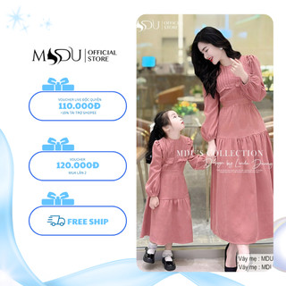 Set Mẹ Bé MDU3833 MDU3834 Chất Tuyết Nhung Mềm Mịn Dáng Xòe Nhẹ Nhàng Từ MDU