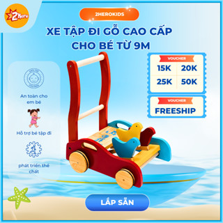 💥FREESHIP💥Xe tập đi cho bé mẫu CAO CẤP Ô TÔ GỖ AN TOÀN Hiệu Em Bé Vàng