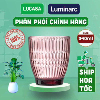 Bộ 6 Ly Thủy Tinh Cường Lực Arcoroc Ricky Dew Pink 340ml - Ly Thấp BOL8690 | Phân Phối Chính Hãng