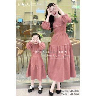 Váy Mẹ Bé K50-D2-1 MDU3833, MDU3834 Dáng Xòe Nhẹ Nhàng ,chất Tuyết Nhung Cao Cấp Từ MDU