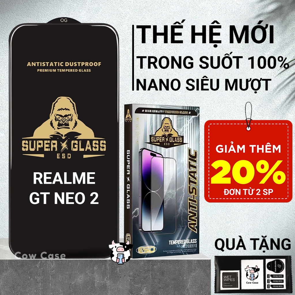 Kính cường lực Realme GT Neo 2 Cowcase full màn | Miếng dán bảo vệ màn hình Realme