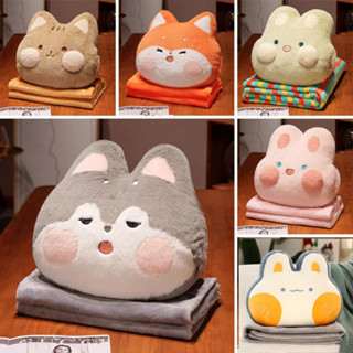  Bộ chăn gối văn phòng 3in1- Gấu bông có mền bên trong - Chăn gối đi ô tô du lịch dùng ở văn phòng 