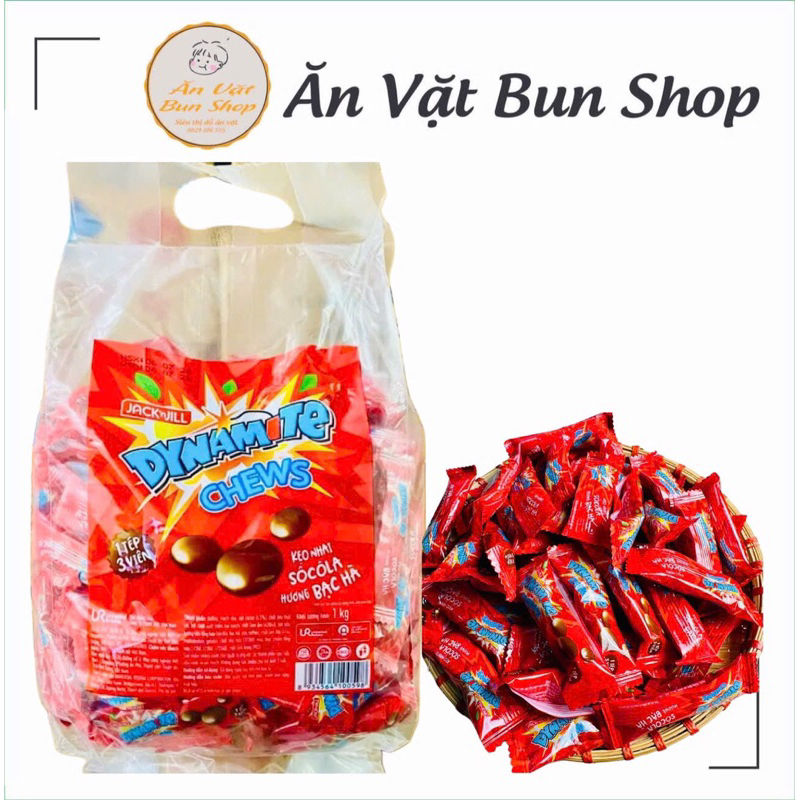 [TÚI 1KG] Kẹo nhai sô-cô-la Hương Bạc Hà Dynamite 3 viên 1 tép
