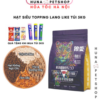 Hạt Lang Like Thức Ăn Cho Mèo LangLike Siêu Topping, 88% từ thịt, Đạm 40%, Siêu Dinh Dưỡng - Huna