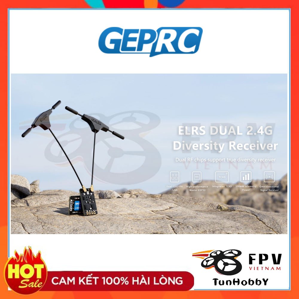 Mạch Thu GEPRC ELRS DUAL 2.4G Diversity Receiver