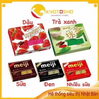  Socola Meiji Black Milk  Strawberry matcha  Hi-Milk Chocolate Nhật Bản hộp 26 viên Nhật Bản 