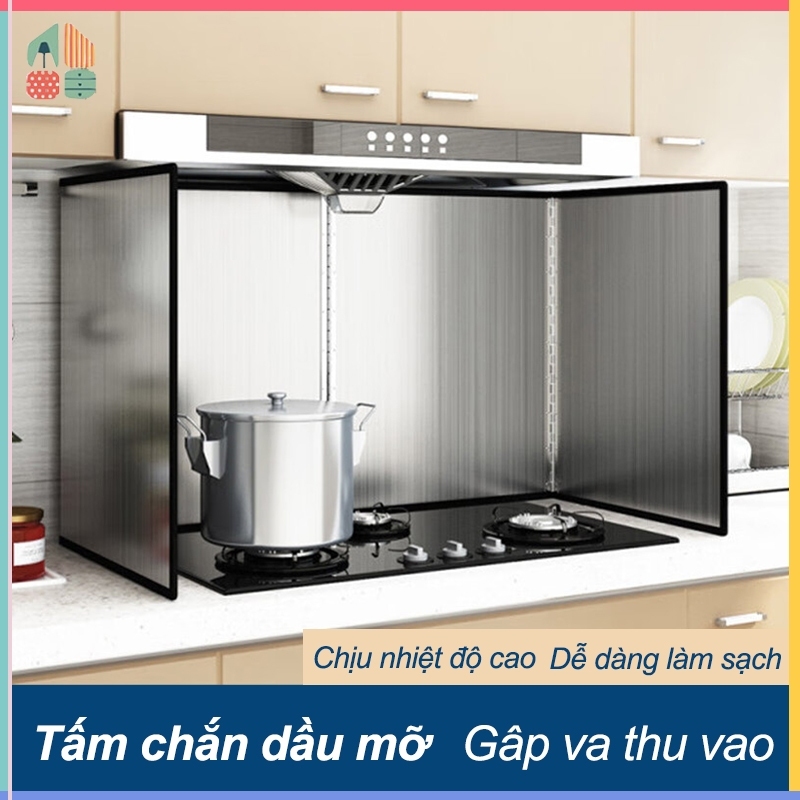 Tấm Chắn Dầu Inox 304 Chống Gỉ, Tấm Dụng Cụ Chắn Dầu & Chắn Gió Cho Bếp Ga Bằng Inox 304 Dày Dặn