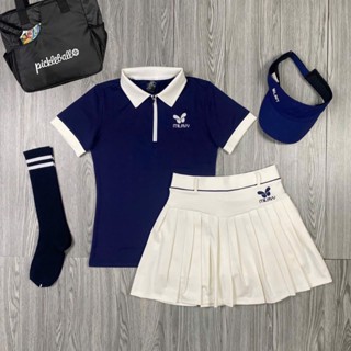 Set Bộ Váy Thể Thao Xếp Ly Kèm Áo Cổ Trụ MILAVY Vải Thun Lạnh Co Giãn Tốt Chơi Pickleball, Cầu Lông, Tennis - BML13