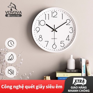 Đồng hồ treo tường kim trôi siêu êm đồng hồ treo tường 30cm số nổi 3D trang trí phòng khách