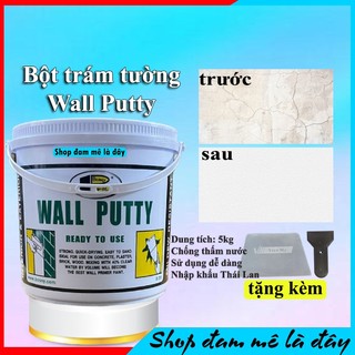  Keo chống thấm Bột trét tường chống thấm wall putty B219 Bosny hộp 5kg keo vá tường vá vết nứt 