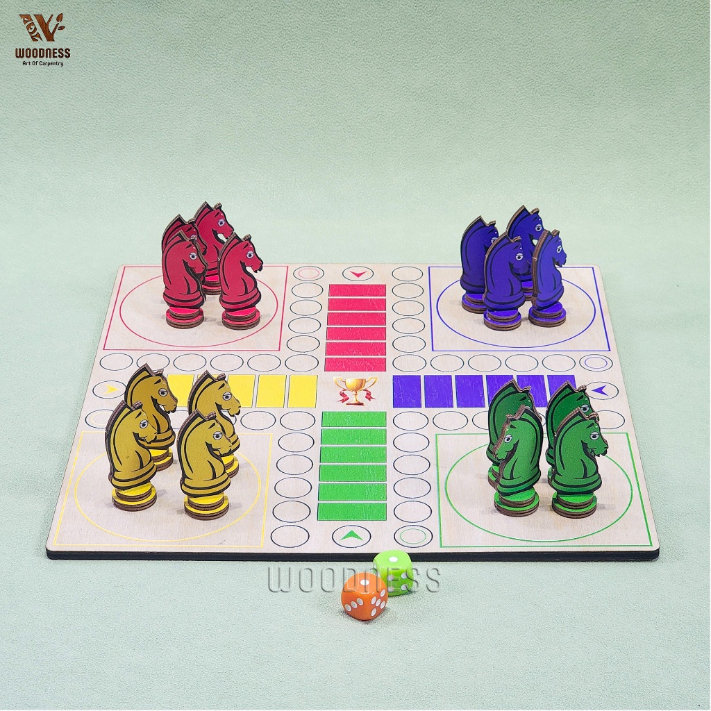 Cờ cá ngựa - Board game - 2 đến 5 người chơi - Bảng tích hợp cá ngựa, caro - Trò chơi trí tuệ