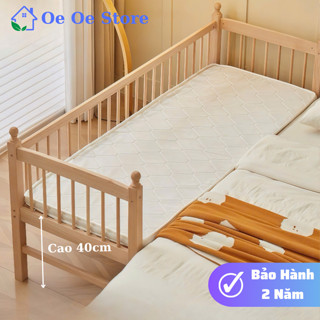 Giường ngủ cho bé, giường ghép trẻ em chất liệu gỗ thông tự nhiên an toàn bảo hành chính hãng - Oe Oe Store