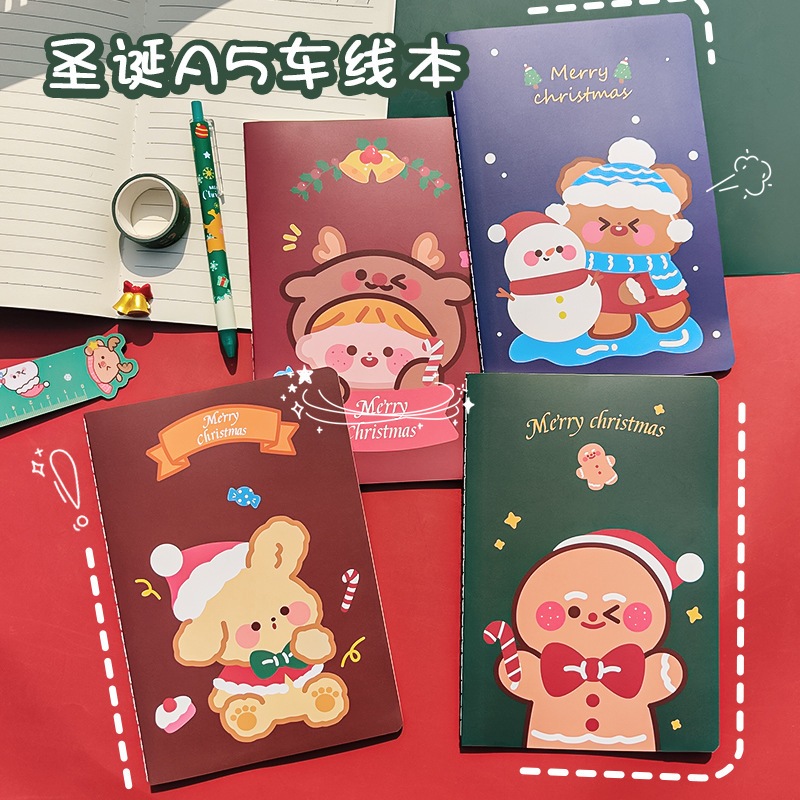 Sổ ghi chép A5 NOEL gáy trơn dễ thương, sổ tay ghi chép tiện lợi xinh xắn phong cách cute