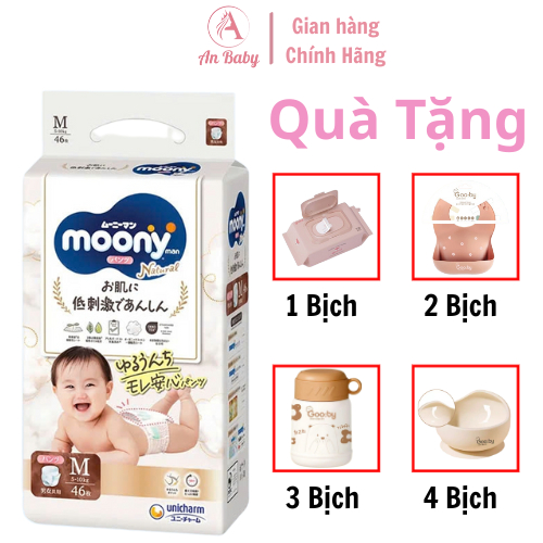 Bỉm Moony Natural Chính Hãng – Nội Địa Nhật Bản – Dịu Êm Cho Bé Nhạy Cảm