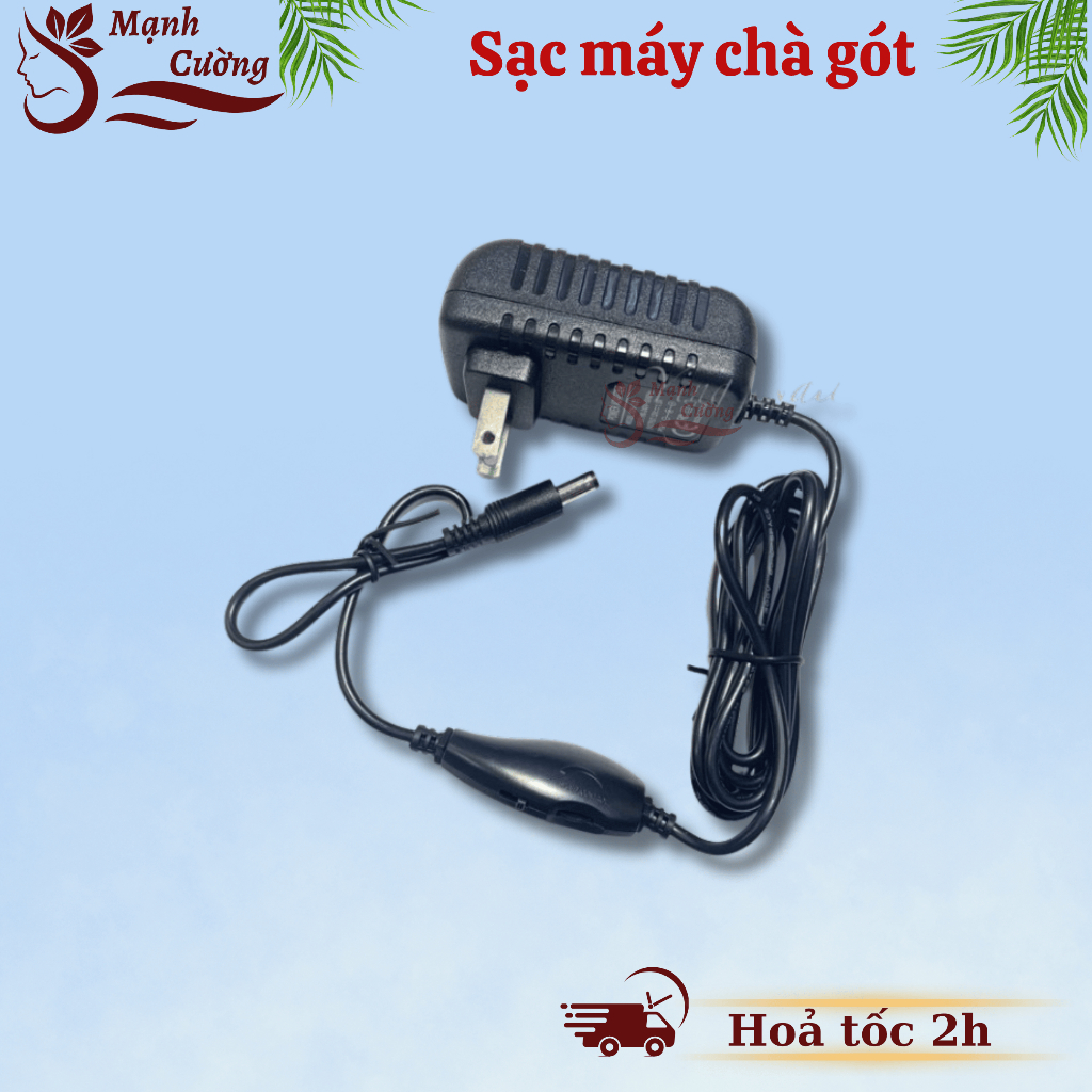 Dây sạc thay thế máy chà gót chân có con lăn cho Spa, TMV