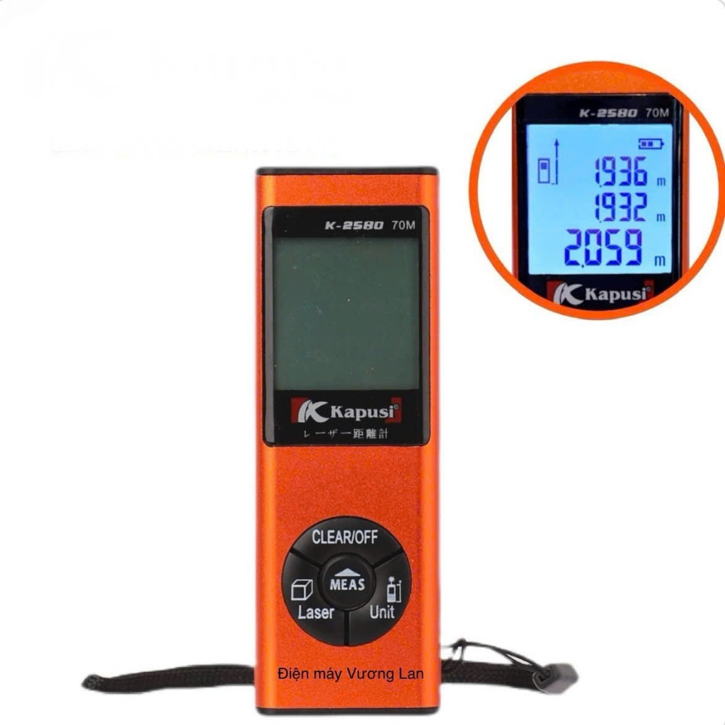 Thước đo khoảng cách bằng tia laser 70m 2 trong 1 Kapusi. Thước đo góc 2 tia, Đo xa 70m