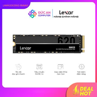  Ổ Cứng SSD LEXAR NM620 256GB – M.2 2280 PCIe Gen3 x4  Đọc 3000MB s - Ghi 1300MB s  -  LNM620X256G-RNNNG  