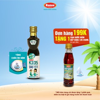  [ĐƠN 199K TẶNG CHAI NƯỚC MẮM] Dầu ăn Cá Hồi dinh dưỡng cho bé Ranee Kids 250ml + tặng kèm chén ăn dặm cao cấp hình cá
