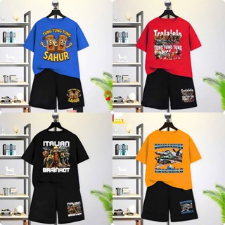 Combo 4 Bộ TUNG TUNG SAHUR Bé Trai Áo Cộc Quần Cộc in Hình 5D  Đủ sezi 10-55kg.Hot cotton.