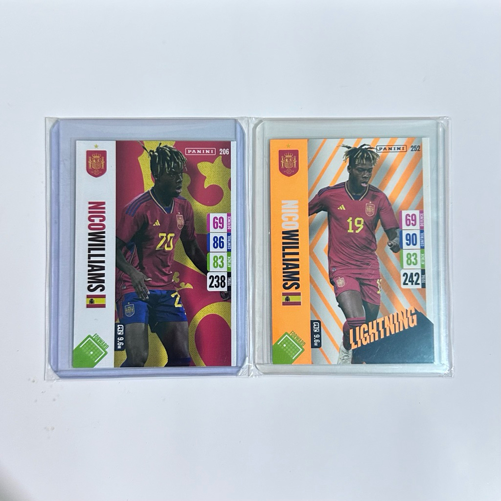 Combo 2 thẻ cầu thủ bóng đá Nico Williams - Tây Ban Nha/ Spain/ Athletic Bilbao - Panini 2024