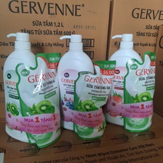 (Tặng túi 450G) Sữa tắm  hương nước hoa Gervenne 900g