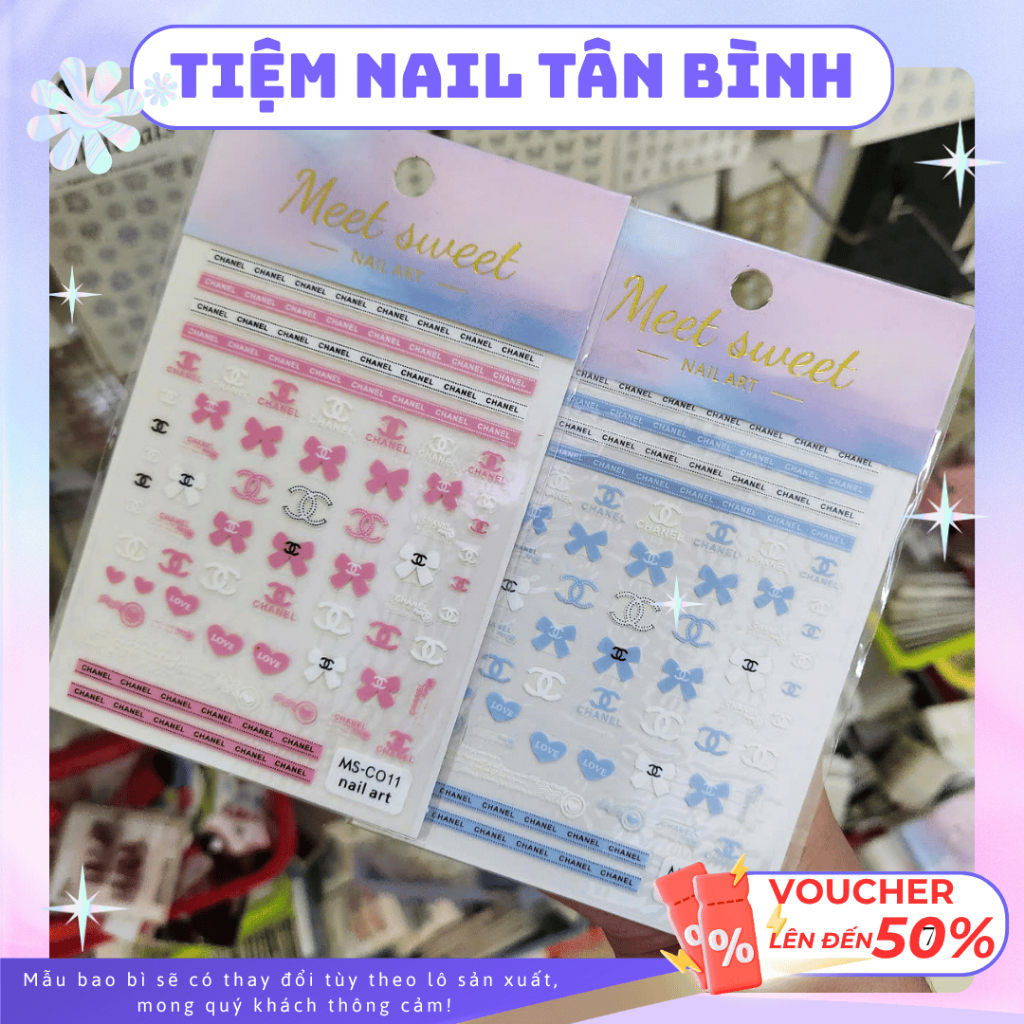 Sticker dán móng nail, miếng dán móng tay nhãn hiệu nổi tiếng TÂN BÌNH NAIL