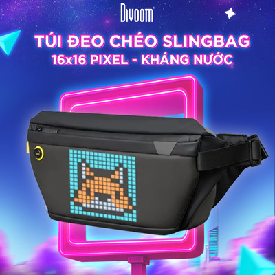 [LIVE] Túi đeo chéo nam nữ Divoom Pixoo Slingbag hiển thị màn hình Led, tích hợp app Divoom, chống thấm nước