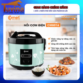 Nồi cơm điện comet 1.8 lít cm8016 - nắp gài - hàng chính hãng