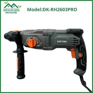  Máy khoan bê tông Dekton DK-RH2603PRO,công suất 1050W,3 chức năng,kèm 3 mũi khoan 2 mũi đục,màu xám 