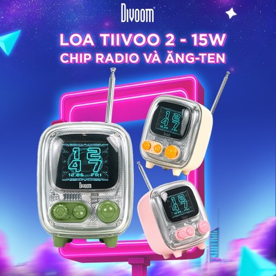 [LIVE] Loa bluetooth mini Divoom Tiivoo 2 màn hình led pixel art, phong cách retro thiết kế nhỏ gọn - BH 12 tháng